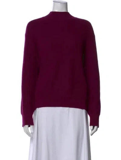 Pre-owned Akris Punto Virgin Wool Mock Neck Sweater W/ Tags In Purple