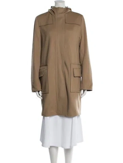 Pre-owned Akris Punto Virgin Wool Performance Coat In Neutral