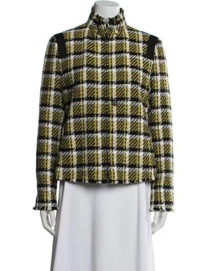 Pre-owned Akris Punto Virgin Wool Plaid Print Blazer In Multi