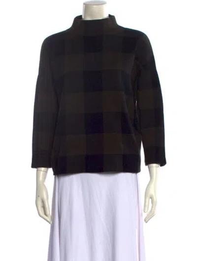 Pre-owned Akris Punto Virgin Wool Plaid Print Sweater In Multi