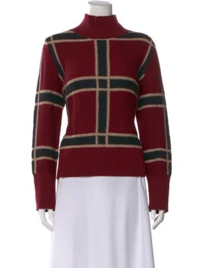 Pre-owned Akris Punto Virgin Wool Plaid Print Sweater In Multi