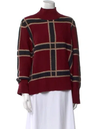 Pre-owned Akris Punto Virgin Wool Plaid Print Sweater In Multi