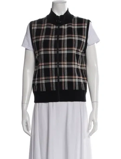 Pre-owned Akris Punto Virgin Wool Plaid Print Sweater In Multi