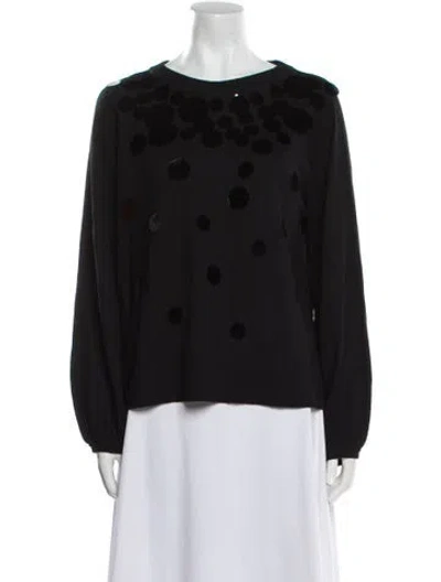 Pre-owned Akris Punto Virgin Wool Polka Dot Print Sweater In Black