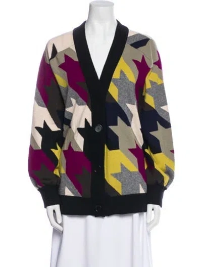 Pre-owned Akris Punto Virgin Wool Printed Sweater In Black