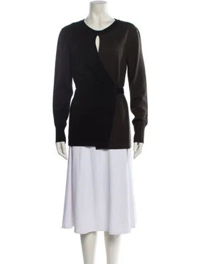 Pre-owned Akris Punto Virgin Wool Scoop Neck Sweater