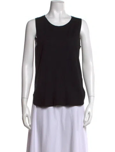 Pre-owned Akris Punto Virgin Wool Scoop Neck Sweater In Black