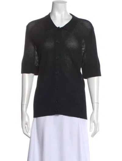 Pre-owned Akris Punto Virgin Wool Scoop Neck Sweater In Blue