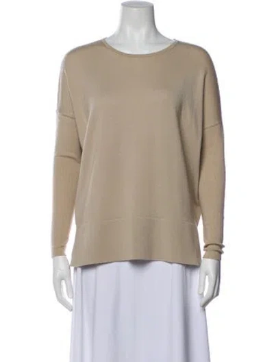 Pre-owned Akris Punto Virgin Wool Scoop Neck Sweater In Neutral