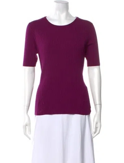 Pre-owned Akris Punto Virgin Wool Scoop Neck Sweater In Purple
