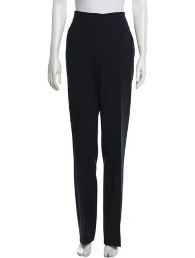 Pre-owned Akris Punto Virgin Wool Straight Leg Pants In Blue
