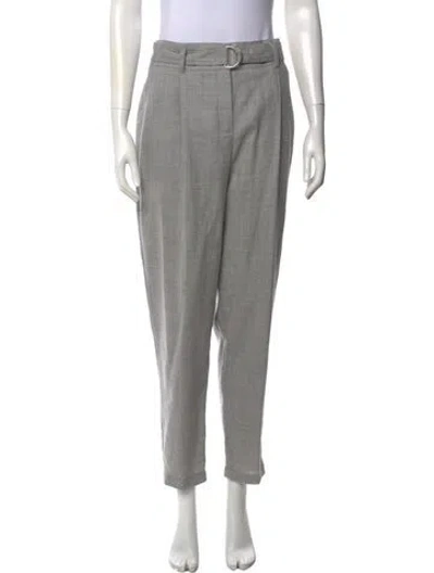 Pre-owned Akris Punto Virgin Wool Straight Leg Pants In Gray