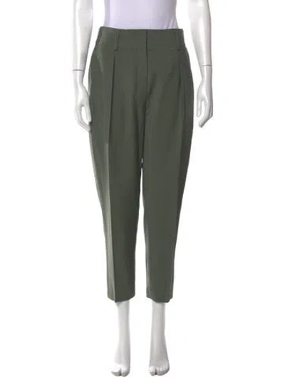 Pre-owned Akris Punto Virgin Wool Straight Leg Pants In Green