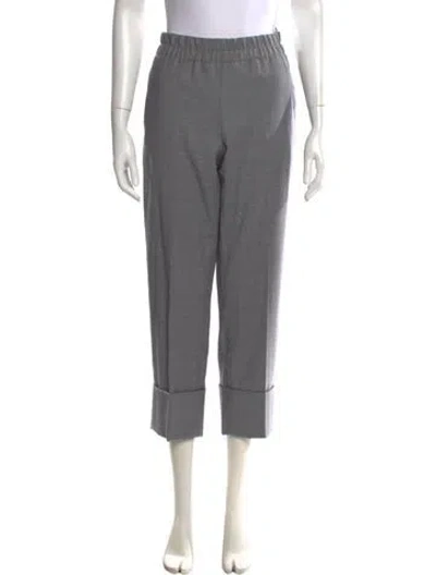 Pre-owned Akris Punto Virgin Wool Straight Leg Pants W/ Tags In Gray