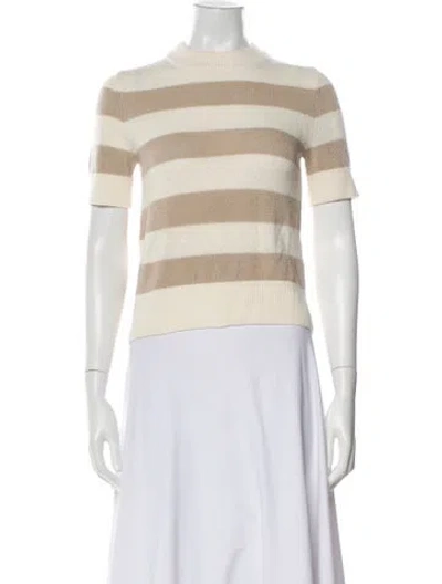 Pre-owned Akris Punto Virgin Wool Striped Sweater In Neutral