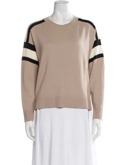Pre-owned Akris Punto Virgin Wool Striped Sweater In Neutral