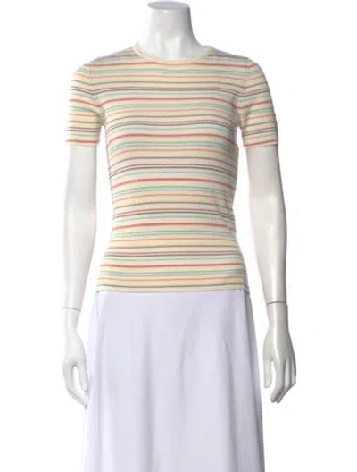 Pre-owned Akris Punto Virgin Wool Striped Sweater In Neutrals
