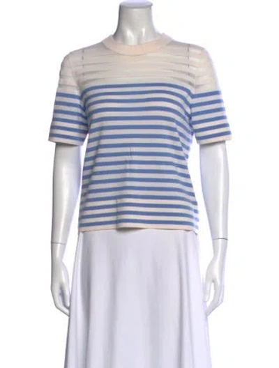 Pre-owned Akris Punto Virgin Wool Striped T-shirt In Blue