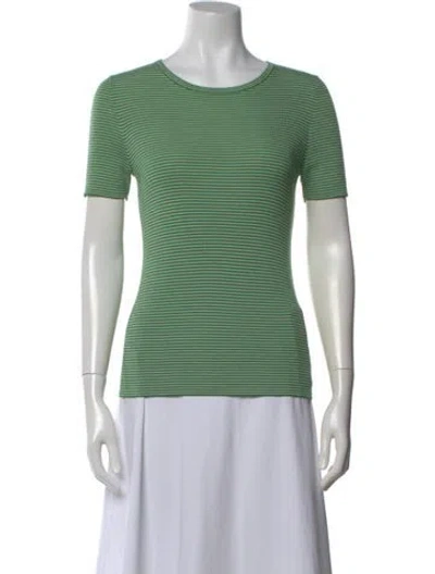 Pre-owned Akris Punto Virgin Wool Striped T-shirt In Green