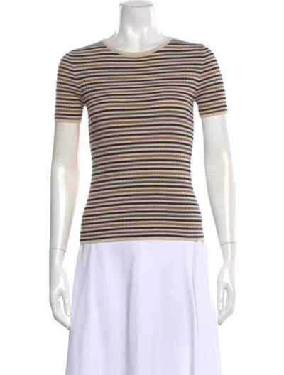Pre-owned Akris Punto Virgin Wool Striped T-shirt In Neutral