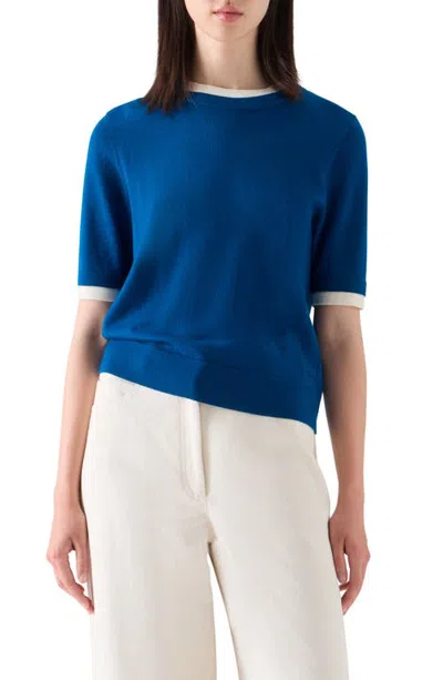 Akris Punto Virgin Wool Sweater In Blue