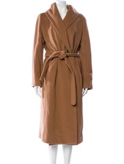 Pre-owned Akris Punto Virgin Wool Trench Coat In Brown