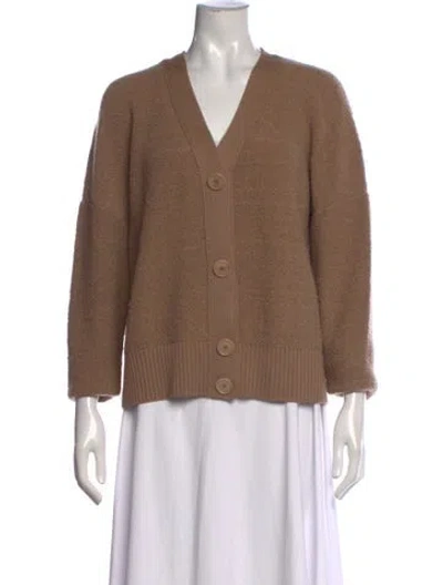Pre-owned Akris Punto Virgin Wool V-neck Sweater In Neutral