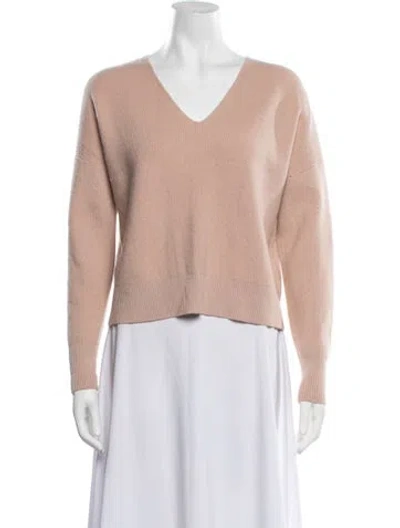 Pre-owned Akris Punto Virgin Wool V-neck Sweater In Pink