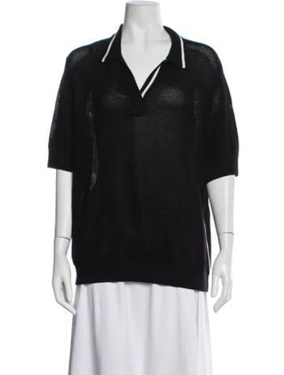 Pre-owned Akris Punto Virgin Wool V-neck Sweater W/ Tags In Black