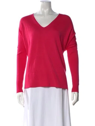 Pre-owned Akris Punto Virgin Wool V-neck Sweater W/ Tags In Pink