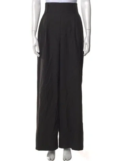 Pre-owned Akris Punto Virgin Wool Wide Leg Pants In Black