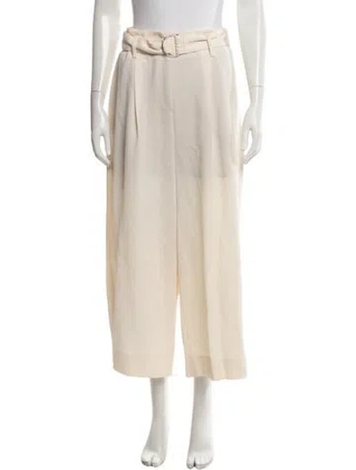 Pre-owned Akris Punto Virgin Wool Wide Leg Pants In Neutral