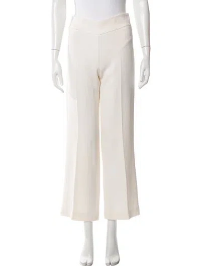 Pre-owned Akris Punto Virgin Wool Wide Leg Pants In Neutrals
