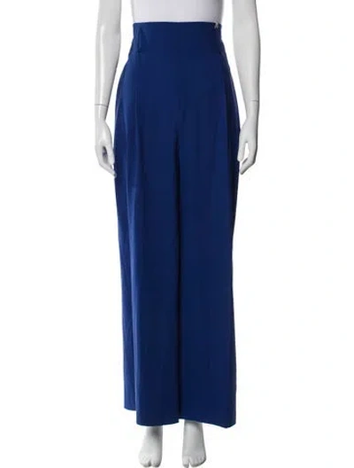 Pre-owned Akris Punto Virgin Wool Wide Leg Pants W/ Tags In Blue