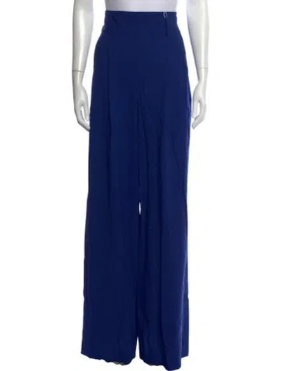 Pre-owned Akris Punto Virgin Wool Wide Leg Pants W/ Tags In Blue