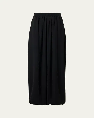 Akris Punto Viscose Crepe Wide-leg Pull-on Balloon Pants In Black