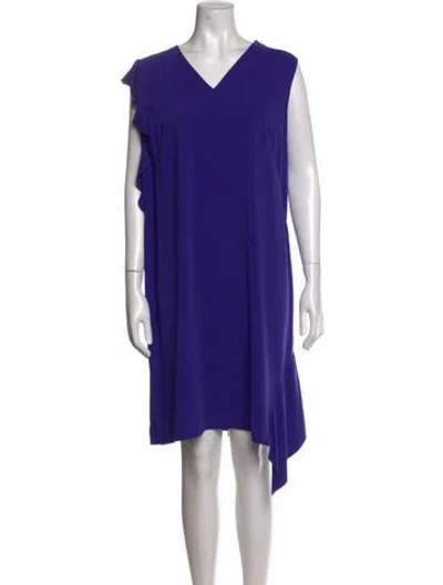 Pre-owned Akris Punto V-neck Knee-length Dress In Purple