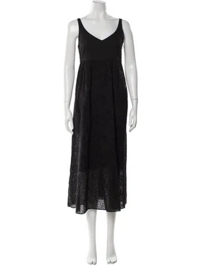 Pre-owned Akris Punto V-neck Long Dress In Gray