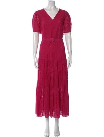 Pre-owned Akris Punto V-neck Long Dress In Pink