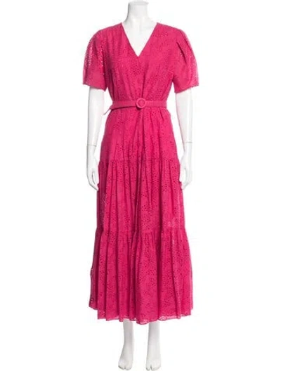 Pre-owned Akris Punto V-neck Long Dress In Pink
