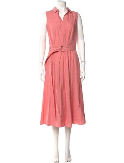 Pre-owned Akris Punto V-neck Midi Length Dress In Pink