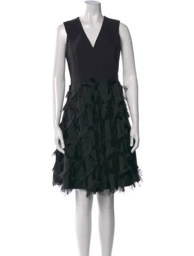 Pre-owned Akris Punto V-neck Mini Dress In Black