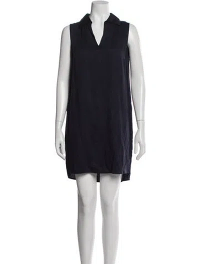 Pre-owned Akris Punto V-neck Mini Dress In Blue