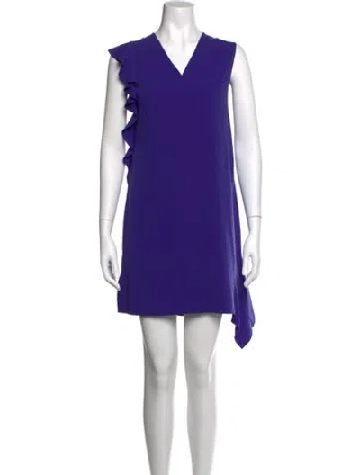 Pre-owned Akris Punto V-neck Mini Dress In Blue