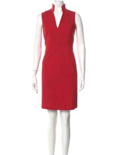 Pre-owned Akris Punto V-neck Mini Dress In Red