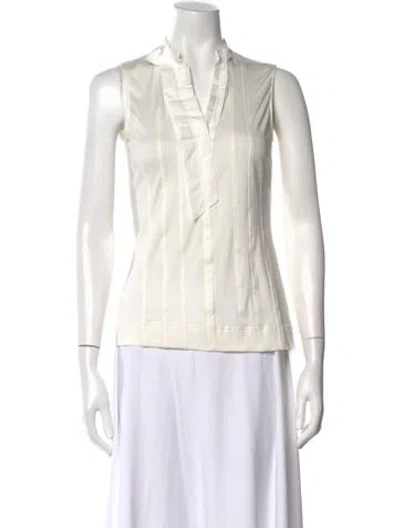 Pre-owned Akris Punto V-neck Sleeveless Blouse In Neutral