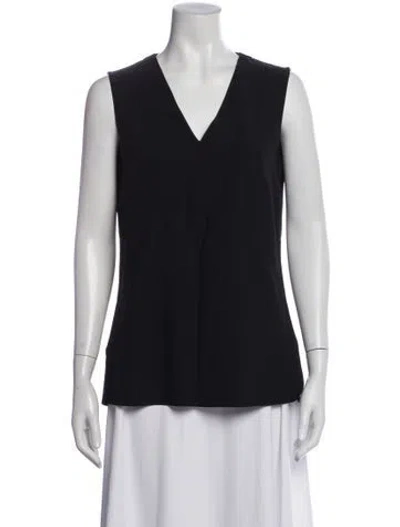 Pre-owned Akris Punto V-neck Sleeveless Top In Black