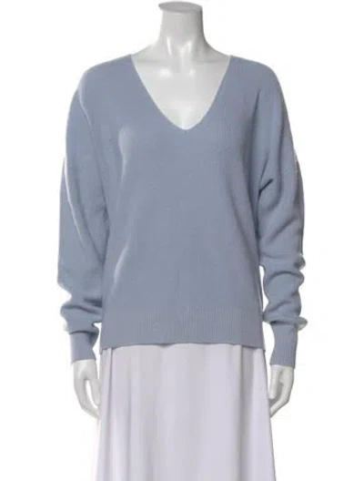 Pre-owned Akris Punto V-neck Sweater In Blue