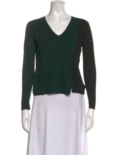 Pre-owned Akris Punto V-neck Sweater In Green