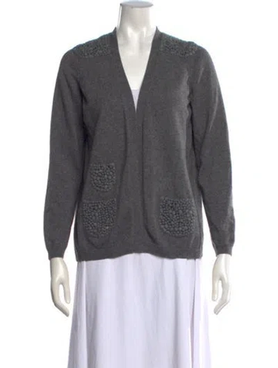 Pre-owned Akris Punto V-neck Sweater In Grey